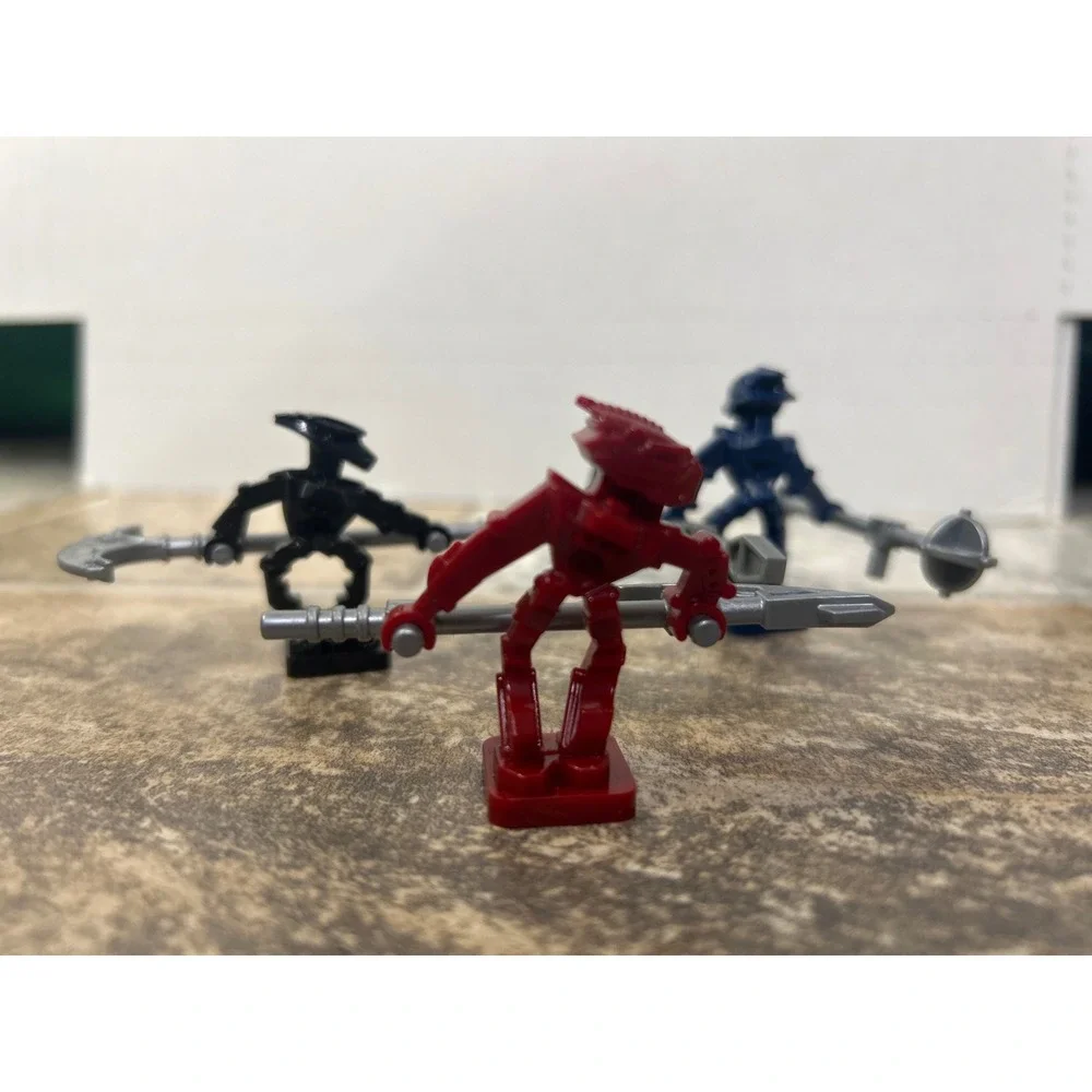 LEGO Bionicle Rahkshi Minifigures Set of 3 Red Black Blue Figures 1.5 Inch